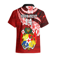 Custom Tonga Rugby Hawaiian Shirt Ikale Tahi Tongan Ngatu Pattern With Dabbing Ball LT14 - Polynesian Pride
