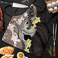 Brown and Black Hawaii Shark Tattoo Apron Puakenikeni Lei Plumeria Polynesian Pattern - Polynesian Pride