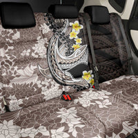 Brown and Black Hawaii Shark Tattoo Back Car Seat Cover Puakenikeni Lei Plumeria Polynesian Pattern - Polynesian Pride