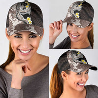 Brown and Black Hawaii Shark Tattoo Classic Cap Puakenikeni Lei Plumeria Polynesian Pattern - Polynesian Pride