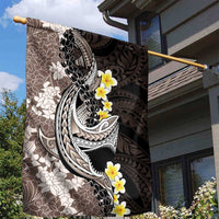 Brown and Black Hawaii Shark Tattoo Garden Flag Puakenikeni Lei Plumeria Polynesian Pattern - Polynesian Pride