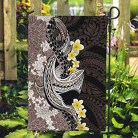 Brown and Black Hawaii Shark Tattoo Garden Flag Puakenikeni Lei Plumeria Polynesian Pattern - Polynesian Pride