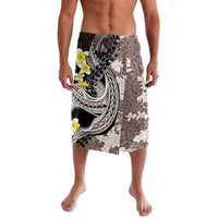 Brown and Black Hawaii Shark Tattoo Lavalava Puakenikeni Lei Plumeria Polynesian Pattern - Polynesian Pride