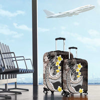 Brown and Black Hawaii Shark Tattoo Luggage Cover Puakenikeni Lei Plumeria Polynesian Pattern - Polynesian Pride