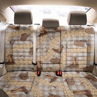 Khaki Palaka Hawaii Cowboy Back Car Seat Cover Puakenikeni Lei Paniolo Papale Seamless Vibes - Polynesian Pride