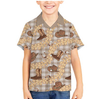 Khaki Palaka Hawaii Cowboy Family Matching Mermaid Dress and Hawaiian Shirt Puakenikeni Lei Paniolo Papale Seamless Vibes - Polynesian Pride