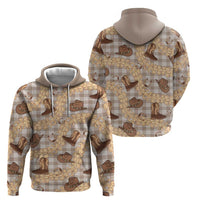 Khaki Palaka Hawaii Cowboy Hoodie Puakenikeni Lei Paniolo Papale Seamless Vibes - Polynesian Pride