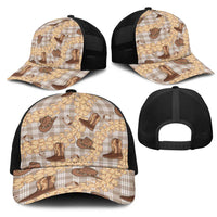 Khaki Palaka Hawaii Cowboy Mesh Trucker Cap Puakenikeni Lei Paniolo Papale Seamless Vibes LT14 - Polynesian Pride