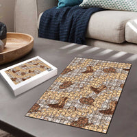 Khaki Palaka Hawaii Cowboy Puzzle Puakenikeni Lei Paniolo Papale Seamless Vibes - Polynesian Pride