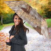 Khaki Palaka Hawaii Cowboy Umbrella Puakenikeni Lei Paniolo Papale Seamless Vibes - Polynesian Pride