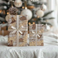 Khaki Palaka Hawaii Cowboy Wrapping Paper Puakenikeni Lei Paniolo Papale Seamless Vibes - Polynesian Pride