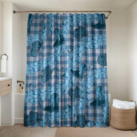 Cyan Palaka Hawaii Cowboy Bathroom Set Puakenikeni Lei Paniolo Papale Seamless Vibes - Polynesian Pride