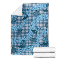 Cyan Palaka Hawaii Cowboy Blanket Puakenikeni Lei Paniolo Papale Seamless Vibes - Polynesian Pride