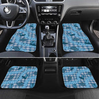 Cyan Palaka Hawaii Cowboy Car Mats Puakenikeni Lei Paniolo Papale Seamless Vibes - Polynesian Pride