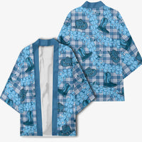 Cyan Palaka Hawaii Cowboy Kimono Puakenikeni Lei Paniolo Papale Seamless Vibes - Polynesian Pride