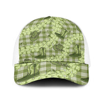 Lime Palaka Hawaii Cowboy Baseball Net Cap Puakenikeni Lei Paniolo Papale Seamless Vibes - Polynesian Pride