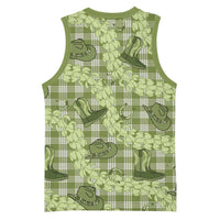 Lime Palaka Hawaii Cowboy Basketball Jersey Puakenikeni Lei Paniolo Papale Seamless Vibes - Polynesian Pride