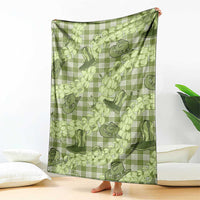 Lime Palaka Hawaii Cowboy Blanket Puakenikeni Lei Paniolo Papale Seamless Vibes - Polynesian Pride