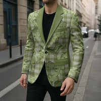 Lime Palaka Hawaii Cowboy Blazer Puakenikeni Lei Paniolo Papale Seamless Vibes - Polynesian Pride