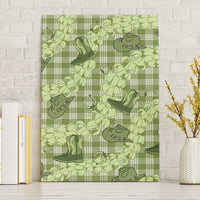 Lime Palaka Hawaii Cowboy Canvas Wall Art Puakenikeni Lei Paniolo Papale Seamless Vibes - Polynesian Pride