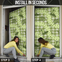 Lime Palaka Hawaii Cowboy Door Cover Puakenikeni Lei Paniolo Papale Seamless Vibes - Polynesian Pride