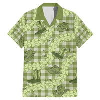 Lime Palaka Hawaii Cowboy Family Matching Mermaid Dress and Hawaiian Shirt Puakenikeni Lei Paniolo Papale Seamless Vibes - Polynesian Pride