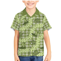 Lime Palaka Hawaii Cowboy Family Matching Mermaid Dress and Hawaiian Shirt Puakenikeni Lei Paniolo Papale Seamless Vibes - Polynesian Pride