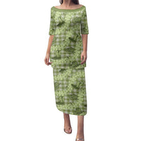 Lime Palaka Hawaii Cowboy Family Matching Puletasi and Hawaiian Shirt Puakenikeni Lei Paniolo Papale Seamless Vibes - Polynesian Pride