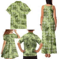 Lime Palaka Hawaii Cowboy Family Matching Tank Maxi Dress and Hawaiian Shirt Puakenikeni Lei Paniolo Papale Seamless Vibes - Polynesian Pride