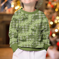 Lime Palaka Hawaii Cowboy Kid Ugly Christmas Sweater Puakenikeni Lei Paniolo Papale Seamless Vibes - Polynesian Pride