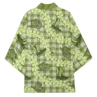 Lime Palaka Hawaii Cowboy Kimono Puakenikeni Lei Paniolo Papale Seamless Vibes - Polynesian Pride