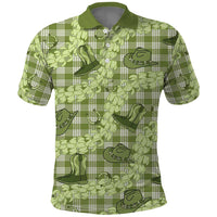 Lime Palaka Hawaii Cowboy Polo Shirt Puakenikeni Lei Paniolo Papale Seamless Vibes - Polynesian Pride