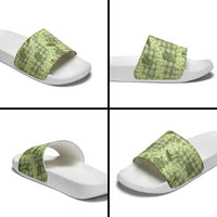 Lime Palaka Hawaii Cowboy Slide Sandals Puakenikeni Lei Paniolo Papale Seamless Vibes - Polynesian Pride