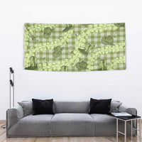 Lime Palaka Hawaii Cowboy Tapestry Puakenikeni Lei Paniolo Papale Seamless Vibes - Polynesian Pride