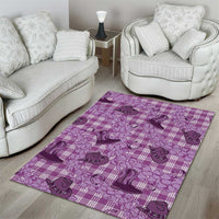 Purple Palaka Hawaii Cowboy Area Rug Puakenikeni Lei Paniolo Papale Seamless Vibes - Polynesian Pride