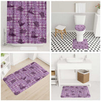 Purple Palaka Hawaii Cowboy Bathroom Set Puakenikeni Lei Paniolo Papale Seamless Vibes - Polynesian Pride