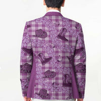Purple Palaka Hawaii Cowboy Blazer Puakenikeni Lei Paniolo Papale Seamless Vibes - Polynesian Pride