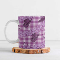 Purple Palaka Hawaii Cowboy Ceramic Mug Puakenikeni Lei Paniolo Papale Seamless Vibes - Polynesian Pride