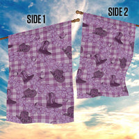 Purple Palaka Hawaii Cowboy Garden Flag Puakenikeni Lei Paniolo Papale Seamless Vibes - Polynesian Pride