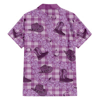 Purple Palaka Hawaii Cowboy Hawaiian Shirt Puakenikeni Lei Paniolo Papale Seamless Vibes - Polynesian Pride