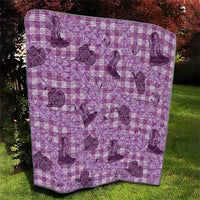 Purple Palaka Hawaii Cowboy Quilt Puakenikeni Lei Paniolo Papale Seamless Vibes - Polynesian Pride