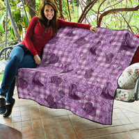 Purple Palaka Hawaii Cowboy Quilt Puakenikeni Lei Paniolo Papale Seamless Vibes - Polynesian Pride
