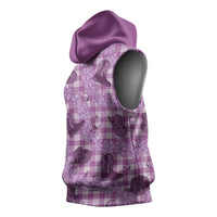 Purple Palaka Hawaii Cowboy Sleeveless Hoodie Puakenikeni Lei Paniolo Papale Seamless Vibes - Polynesian Pride