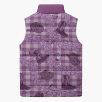 Purple Palaka Hawaii Cowboy Sleeveless Puffer Jacket Puakenikeni Lei Paniolo Papale Seamless Vibes - Polynesian Pride