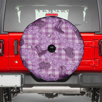 Purple Palaka Hawaii Cowboy Spare Tire Cover Puakenikeni Lei Paniolo Papale Seamless Vibes - Polynesian Pride