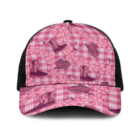 Pink Palaka Hawaii Cowboy Baseball Net Cap Puakenikeni Lei Paniolo Papale Seamless Vibes - Polynesian Pride