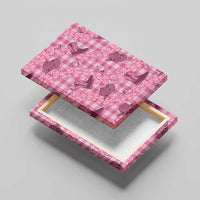 Pink Palaka Hawaii Cowboy Canvas Wall Art Puakenikeni Lei Paniolo Papale Seamless Vibes - Polynesian Pride