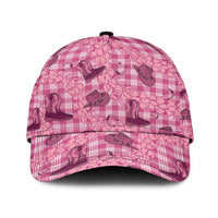 Pink Palaka Hawaii Cowboy Classic Cap Puakenikeni Lei Paniolo Papale Seamless Vibes - Polynesian Pride