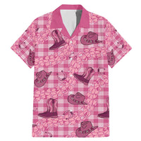 Pink Palaka Hawaii Cowboy Family Matching Mermaid Dress and Hawaiian Shirt Puakenikeni Lei Paniolo Papale Seamless Vibes - Polynesian Pride