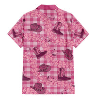 Pink Palaka Hawaii Cowboy Family Matching Mermaid Dress and Hawaiian Shirt Puakenikeni Lei Paniolo Papale Seamless Vibes - Polynesian Pride